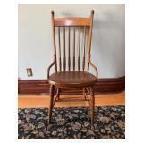 Vtg Solid maple Colonial- style armchair