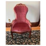 Vtg Victorian - style high back parlor chair ...