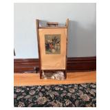 Vtg MidCentury folding sewing/thread caddy- needs.