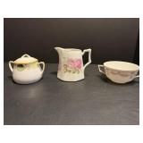 Vtg Nippon Japanese porcelain lidded sugar bowl,..