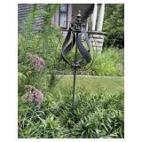 Metal Kinetic wind spinner garden stake 53'H