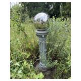 Gazing ball & stand with cement base