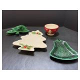 Lefton Christmas tree dish #6071 & misc