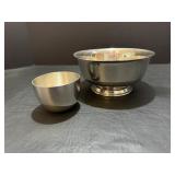 Garden pewter bowl 7'dia x 3.75' H & Monticello...