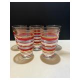 Fiestaware glass red-stripped tumblers