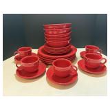 Fiestaware red 5- place setting