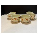 Vtg Hall's superior autumn leaf custard cups-..