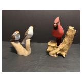 Wooden bird statues 1-signed by Cardwell