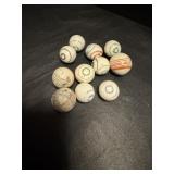 Antique German hand painted glazed China marbles