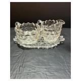 Vtg 1950's Anchor Hocking sugar bowl & creamer set
