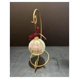 Vtg Hand-painted ornament with stand
