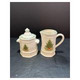 Christmas Heritage Pfaltzgraff cream & lidded...