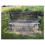 Cast iron & wooden bench 50.5'W x 19'D x 28'H