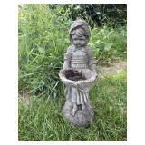 Cement statue girl with basket 8'W x 9'D x 21'H
