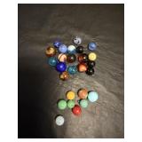 Glass marbles - cats eyes & swirls, transparent...