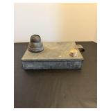 Antique galvanize metal fuel or heating container.