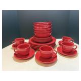 Fiestaware red 5- place setting