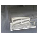 Wooden porch swing
