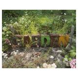 Metal garden sign