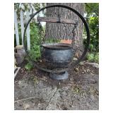 Antique cast iron cauldron with stand 36.5'W x ...