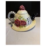 Whimsical ceramic hat shaped teapot