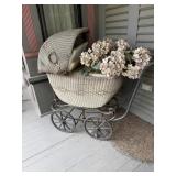 Antique Victorian wicker baby carriage