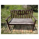 Wooden brown bench 47'W x 21'D x 36'H
