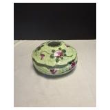 Antique porcelain hand painted dresser jar