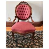 Antique Victorian ballon- back parlor chair