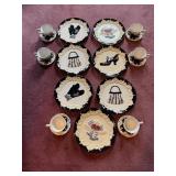 Purse girl 3D relief decorated ceramic dishes