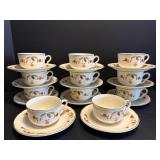 Vtg Hall/jewel tea 'Autumn leaf' cups & saucers 11
