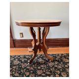 Antique Victorian marble-top parlor table with...