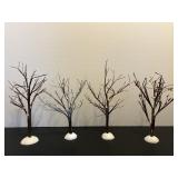 Dept 56 snow village winter bare branch trees..