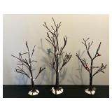 Dept 56 snow village frosted bare branch trees..