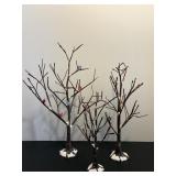 Dept 56 snow village frosted bare branch trees..