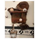 Baseball Gloves, Balls & Catchers Mask