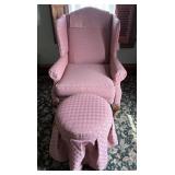 Upholstered Queen Anne Chair & Stool
