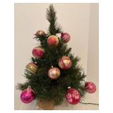 Vintage Tree with Ornaments non working lights 24'