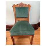 Antique Velvet & Wood Chair