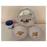 Child's Divided Palte, Bowls & Cup