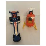 Fisher Price Dragster Race Car & Helicopter