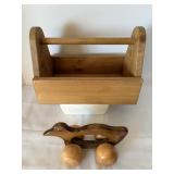 Decorative Wood Tote & Back Roller