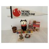 192 Worlds Fair Pennant, Wood Blocks & Misc