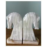 White Onyx Horse Book Ends