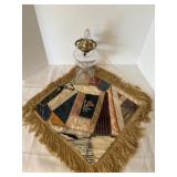 Table Runner & Oil Lamp needs repair
