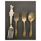 Plated Fork, 1947 Rogers Bros IS Spoon & 2 Forks