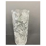 Vintage Crystal Cut Glass Vase 10'H