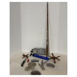 Vintage Fishing Pole, Air Pump, Battery Charger &