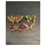 Joan Rivers Butterfly Brooches
