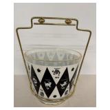 Vintage Glass Jeanette Harlequin Zodiac Ice Bucket